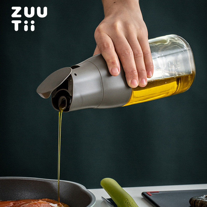 zuutii油壶加拿大家用厨房玻璃酱油醋调料瓶防漏油罐重力感应油瓶