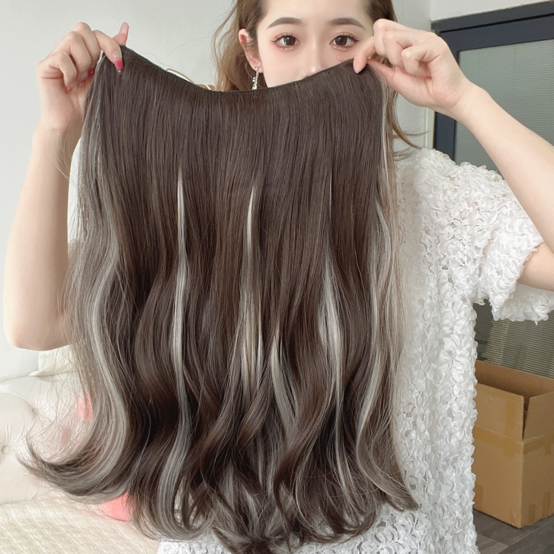 【挑染灰接发片】假发片蛋糕卷蓬松增发量隐形无痕一片式v型女款