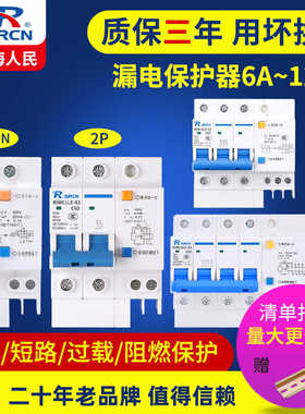DZ47LE-63漏电保护器2p3p4p32a63a小型家用电闸总开关c45漏电