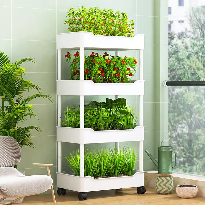 楼顶种菜架子阳台多层草莓盆室内花架立体组合专用箱种植顶楼菜架