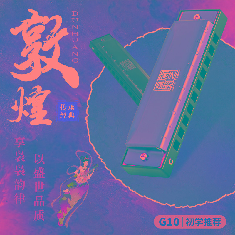 敦煌布鲁斯口琴十孔蓝调口琴10孔正高级成人初学者学生入门G10