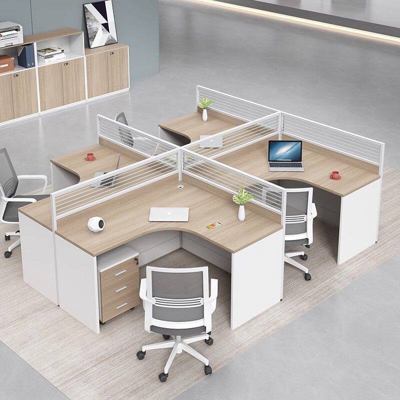 职员办公桌椅组合6人位简约现代办公室屏风单人4人隔断工位桌家具