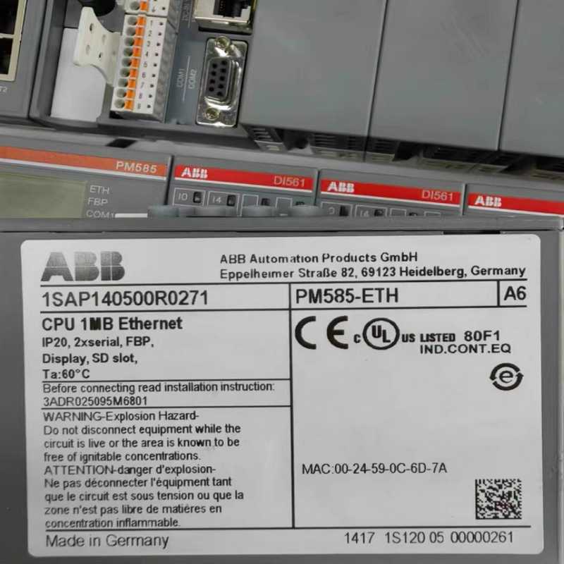 ABB CPU模块PM585-ETH 议价1SAP1~询价