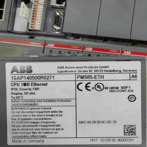 ABB CPU模块PM585-ETH 议价1SAP1~询价