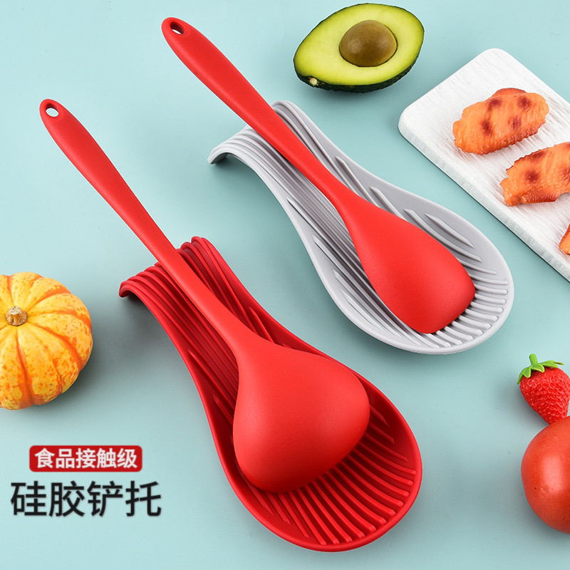 硅胶锅铲托架汤勺托锅铲托盘炒菜勺架沥水收纳垫子家用炒菜勺垫