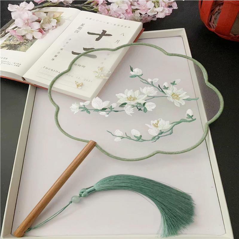 古风扇子中国古风刺绣团扇夏季复古代汉服旗袍走秀舞蹈苏绣圆