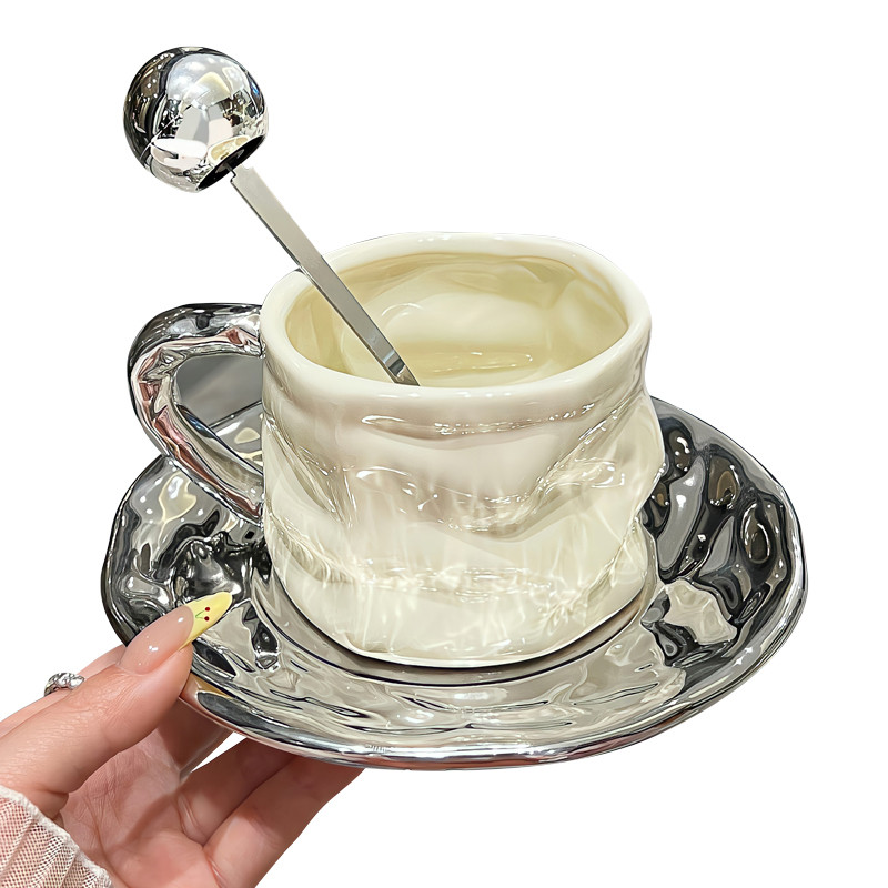 高颜值轻奢咖啡杯高档精致女生陶瓷欧式下午茶茶具杯碟套装高级感