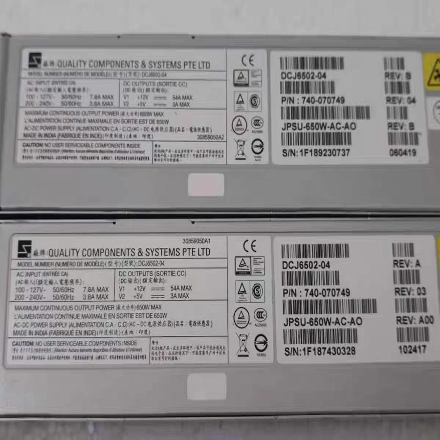 Juniper JPSU-650W-AC-AO DCJ650（子云设备）