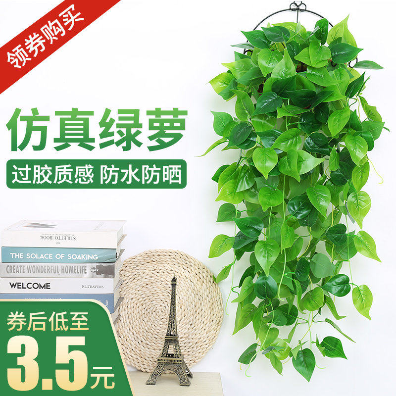 仿真植物藤条墙面装饰室内壁挂花藤垂吊客厅绿萝绿植假花吊兰