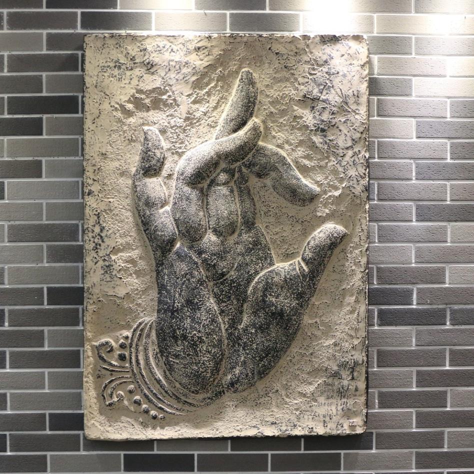 中式浮雕挂件仿古禅意招财佛手玄关墙饰家居装饰品壁饰拈花微笑