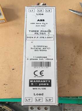 ABB三相滤波器DGV.F.F.17E.I007【鑫鑫商铺】