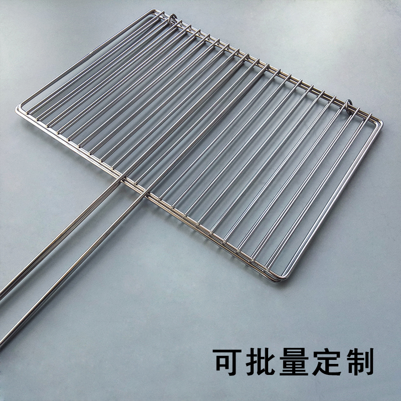 加粗竖条烤鱼夹子烧烤拍子不锈钢家用用网架夹板帘子工具大