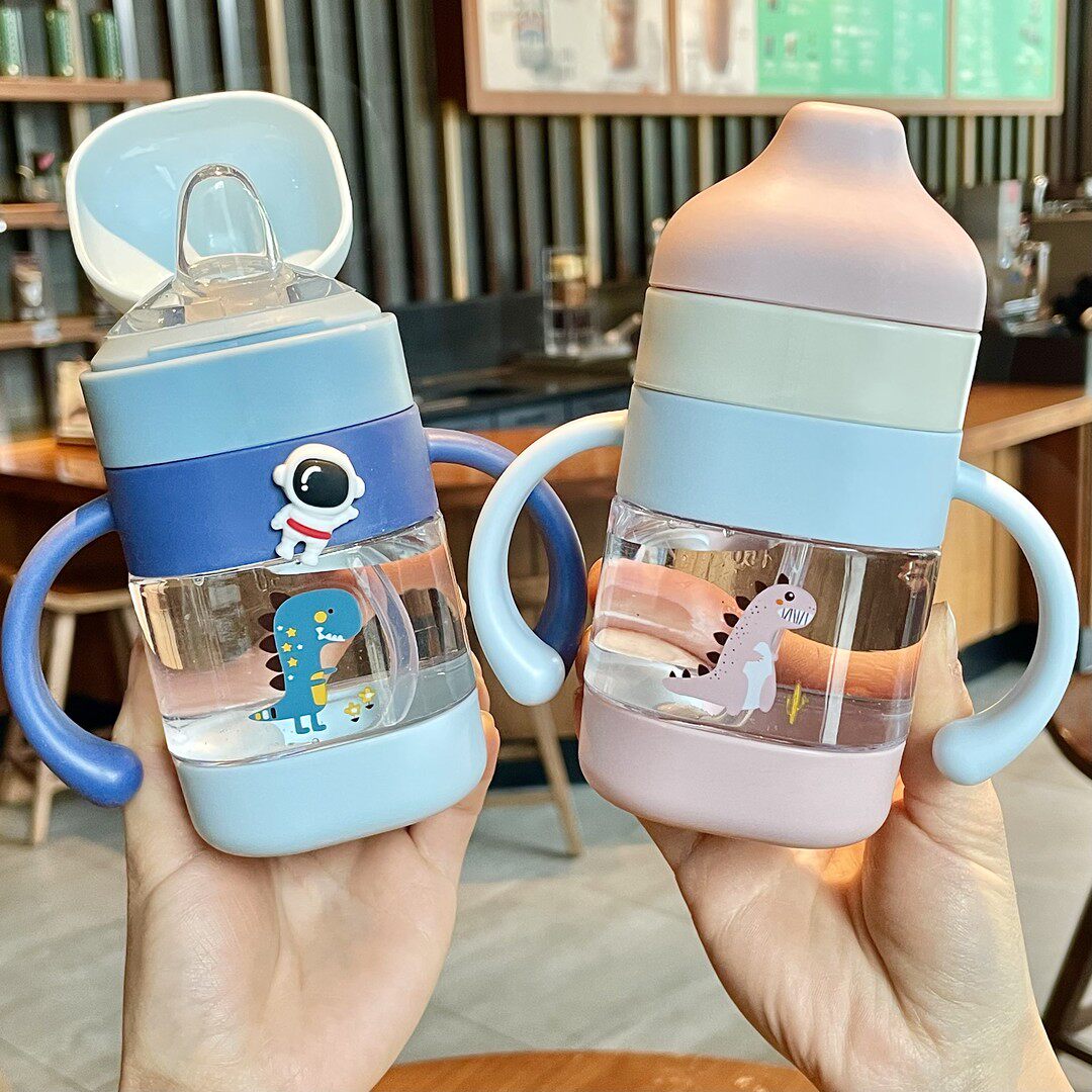 鸭嘴杯一岁宝宝学饮杯婴儿6个月以上奶瓶吸管杯儿童小月龄水瓶