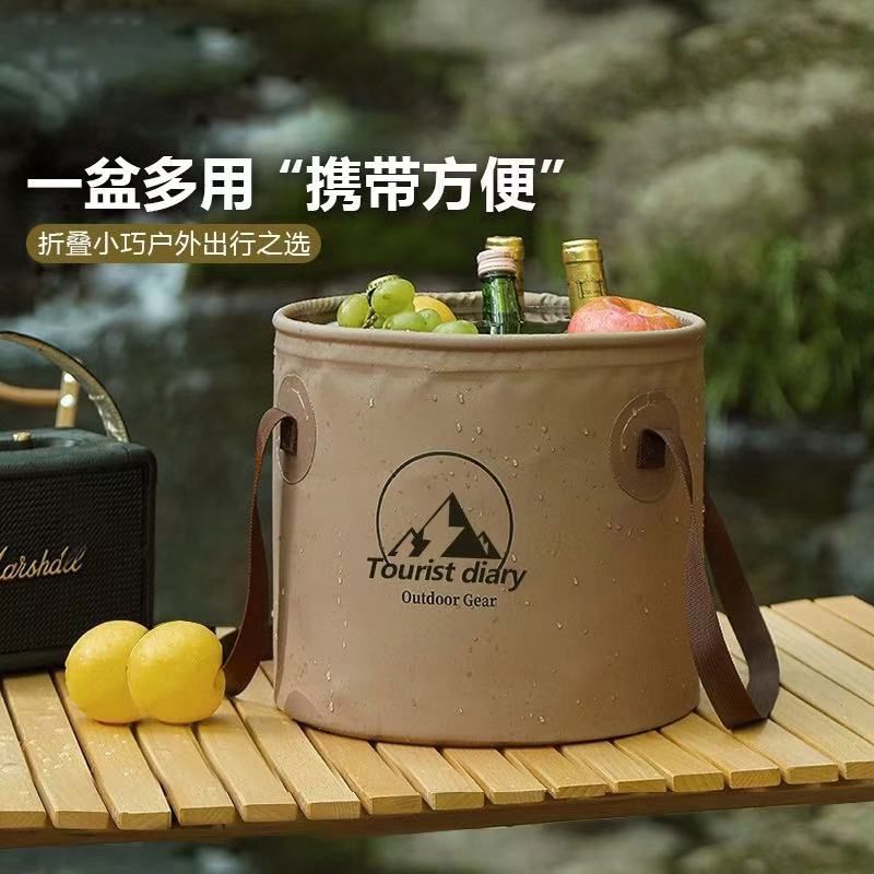 户外野营水桶可折叠便携式旅行打水桶大容量手提桶洗菜桶伸缩