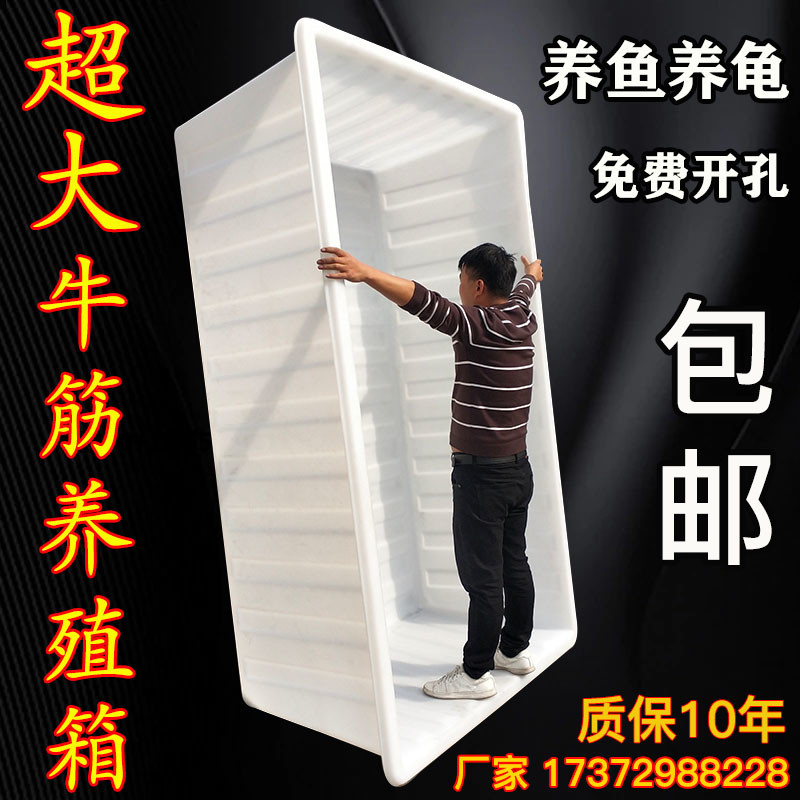 加厚牛筋塑料水箱大号水产养殖养鱼箱长方形牛筋箱泡瓷砖养龟