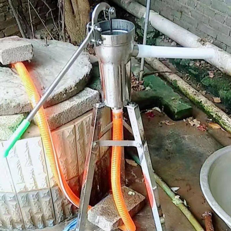 304不锈钢摇水泵 家用手动压水井不锈钢老式手摇抽水器吸水器加厚