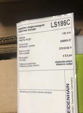 芬芳HEIDENHAIN海德汉磁性光栅尺LS186C-0140mm ID336963-37*