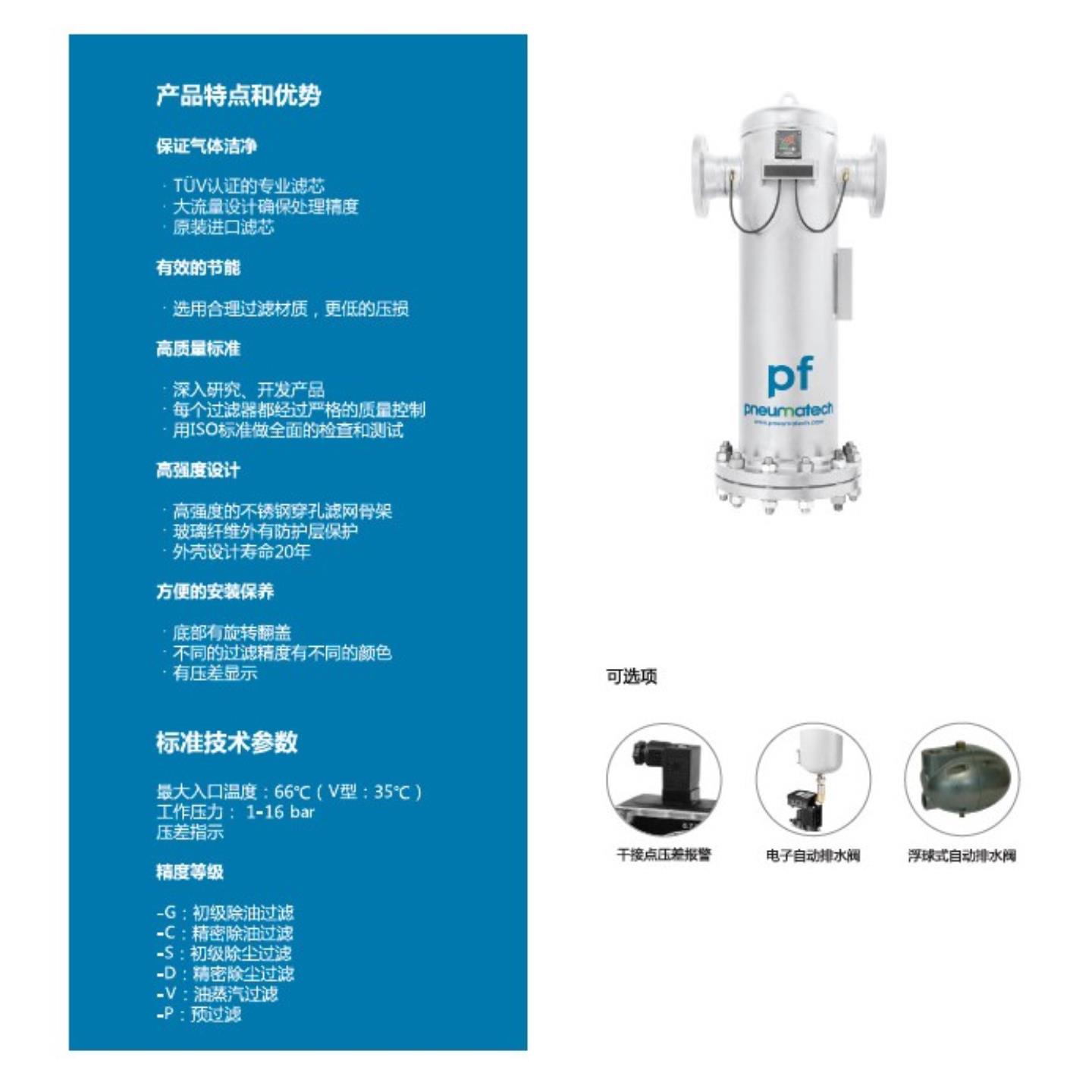 **Pneumatech纽曼泰克精密滤芯PF1/2/3/4/5 FP/FG/FS/FC/FD/FV