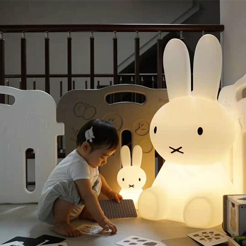 北欧Ins可爱卡通兔子小夜灯儿童房温馨装饰床头台灯创意卧室