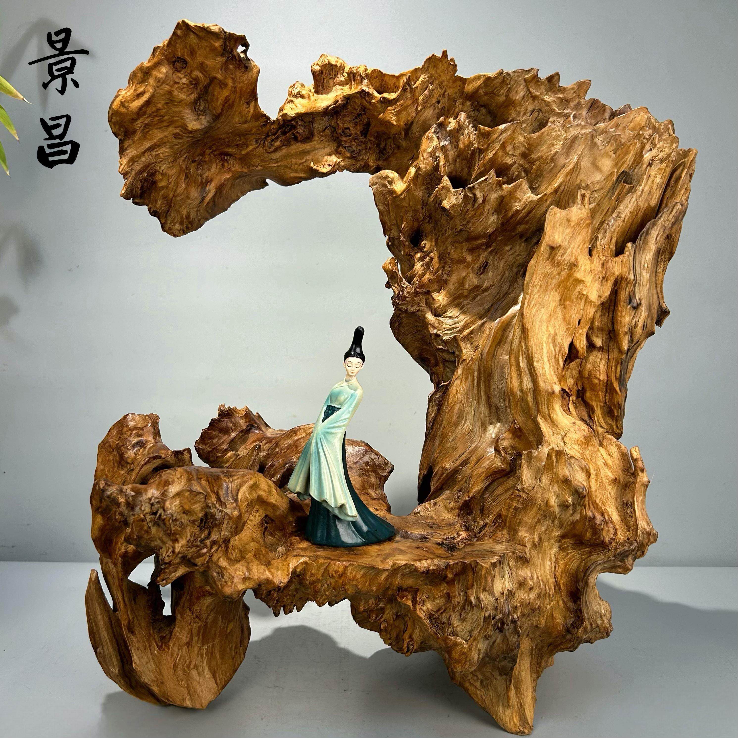 槠木风化枯木根雕根艺底座禅意艺术品摆件新中式茶室玄关盆景装饰