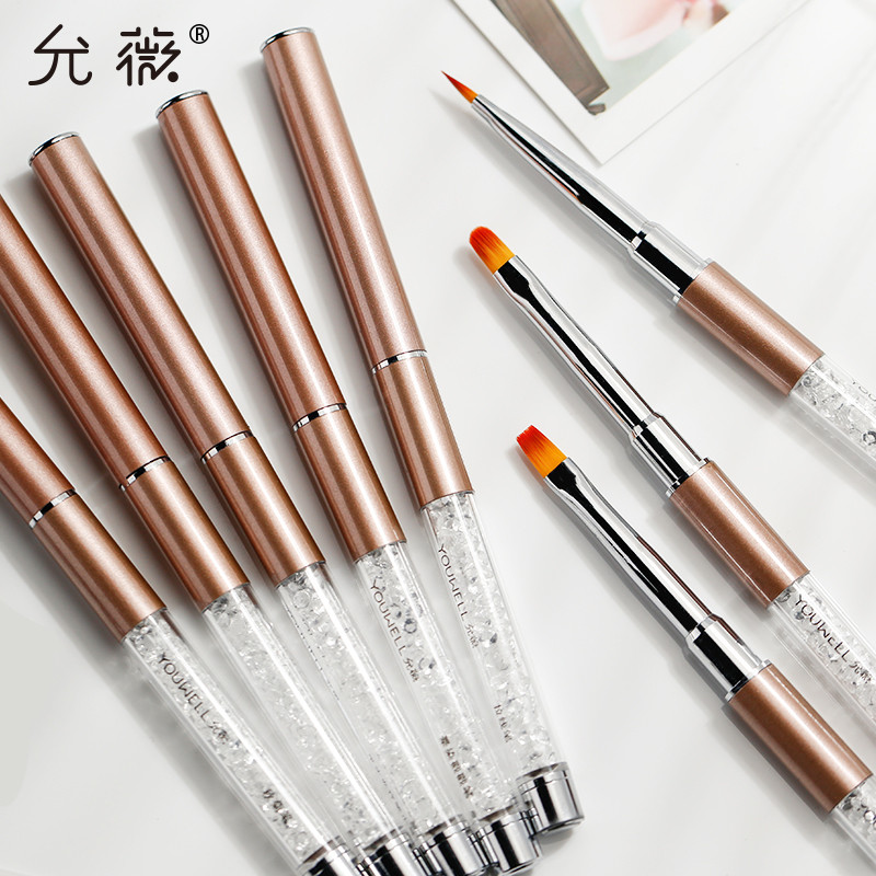 允薇美甲笔刷拉线笔光疗点钻笔工具雕花扇形彩绘笔水晶渐变笔