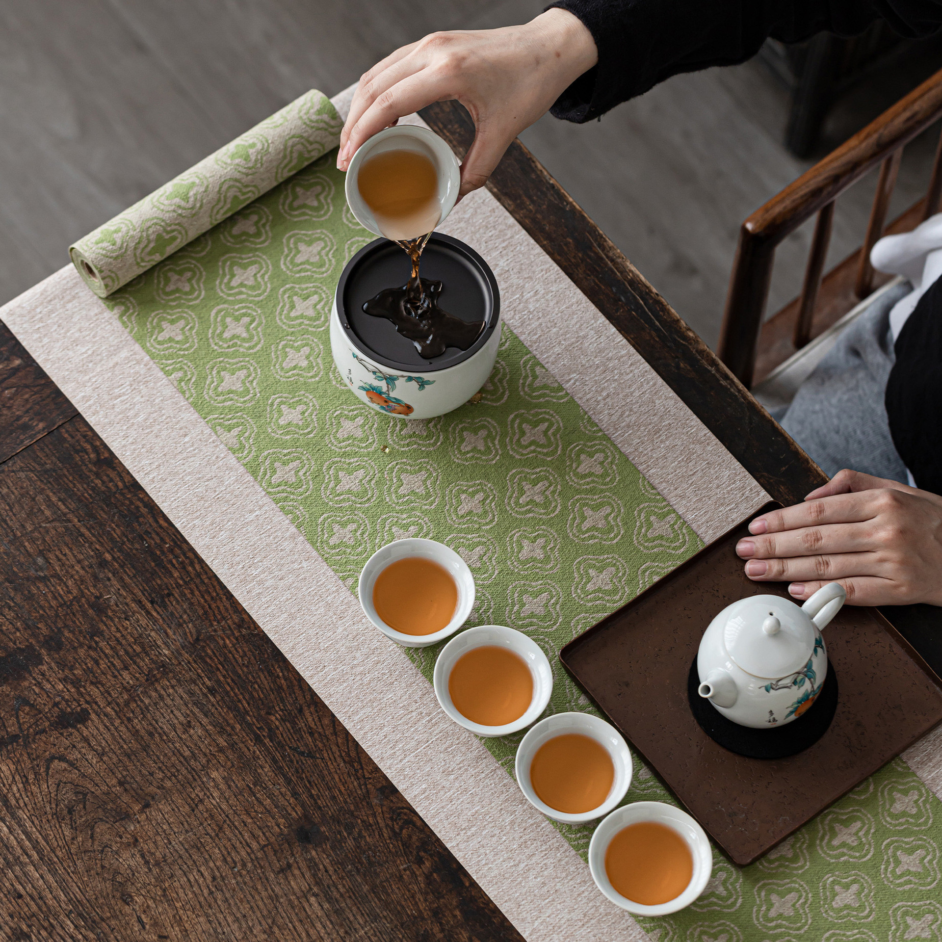 新中式棉麻防水茶席日式禅意桌旗中式布艺茶桌垫茶道零配长干