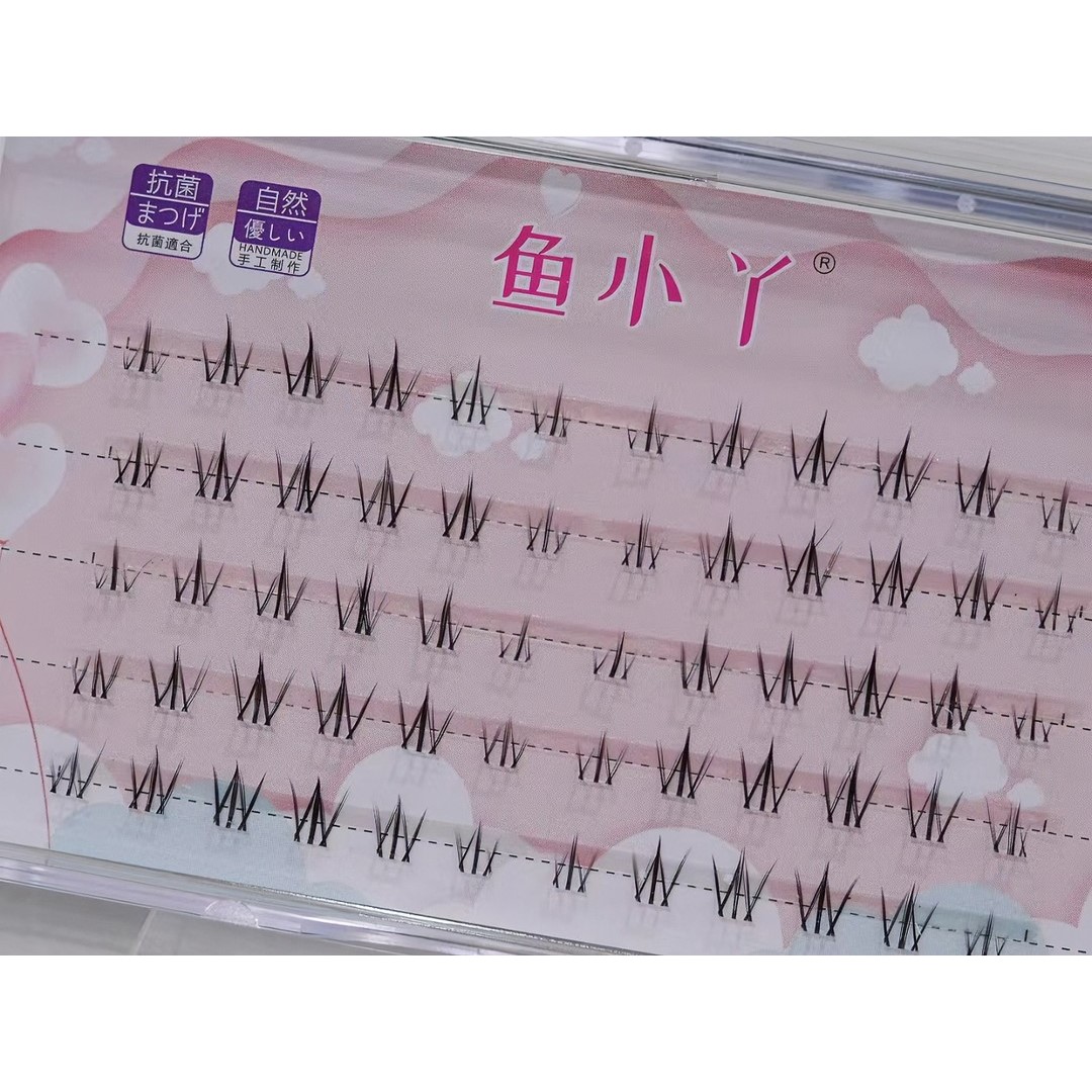 【老师推荐】太阳花浓密款透明极细梗单簇分段手工下睫毛假睫毛