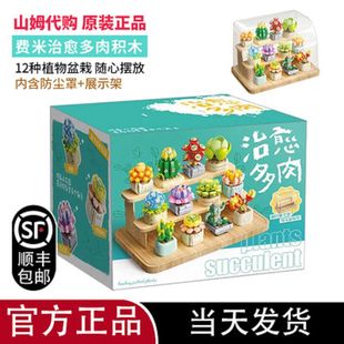 山姆代购费米治愈多肉积木花DIY益智拼装玩具创意摆件生日礼物女