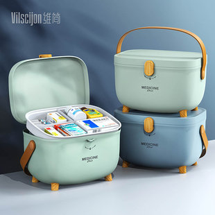 药箱家庭装药物收纳盒家用大容量急救药箱多层医药箱可爱小型药箱