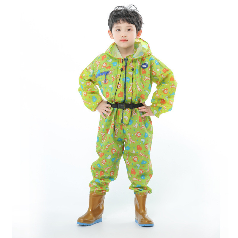 儿童全身下水裤涉水服背带防水裤连体水鞋沙滩赶海抓鱼玩水幼儿园