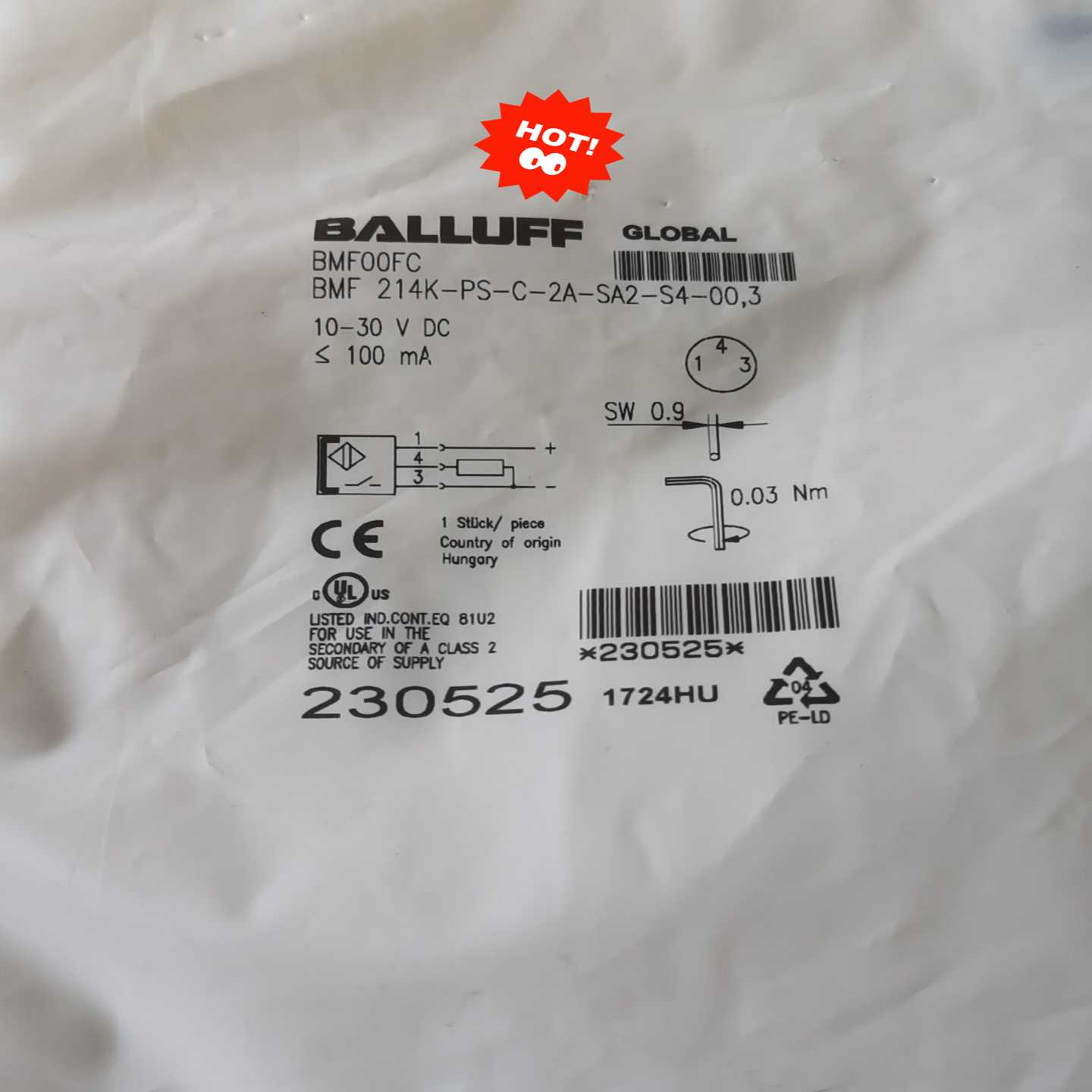 巴鲁夫传感器BMF00FC功能询价