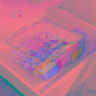 儿童发饰收纳盒大容量串珠女孩皮筋头绳发夹整理女童手饰首