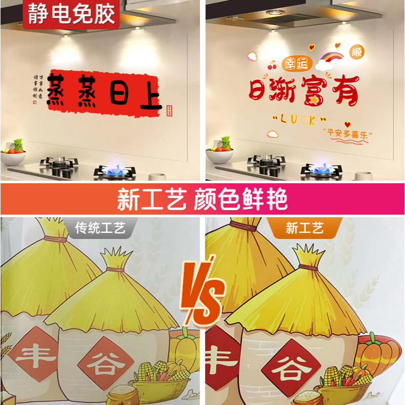 静电厨房防油贴纸防水透明耐高温加厚油烟机灶台墙壁墙纸自粘