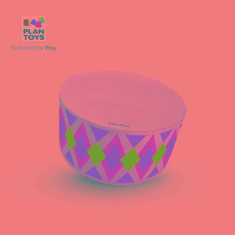plantoys儿童鼓非洲手鼓小鼓音乐打击乐器6423益智玩具礼物