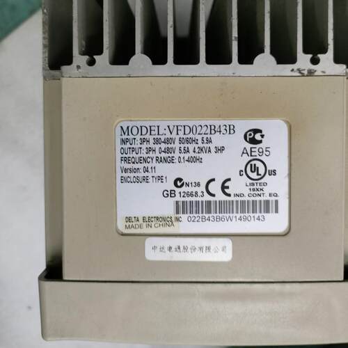 台达VFD-B 系列变频器VFD022B43W~询价