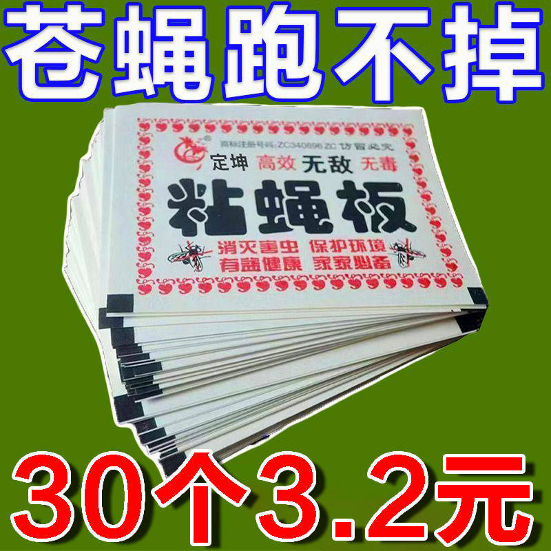 粘蝇纸强力苍蝇贴粘蝇板粘贴纸捕苍蝇药板引诱灭蝇家用灭蝇神器