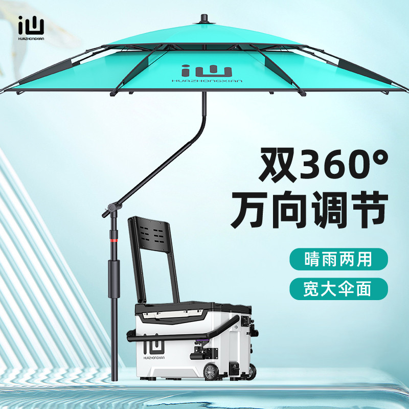 画中仙新款钓鱼伞拐杖防晒防雨大钓伞黑胶2023新款加厚垂钓遮