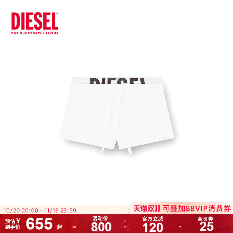 Diesel女士短裤简约时尚纯色运动休闲平角内裤四角裤女