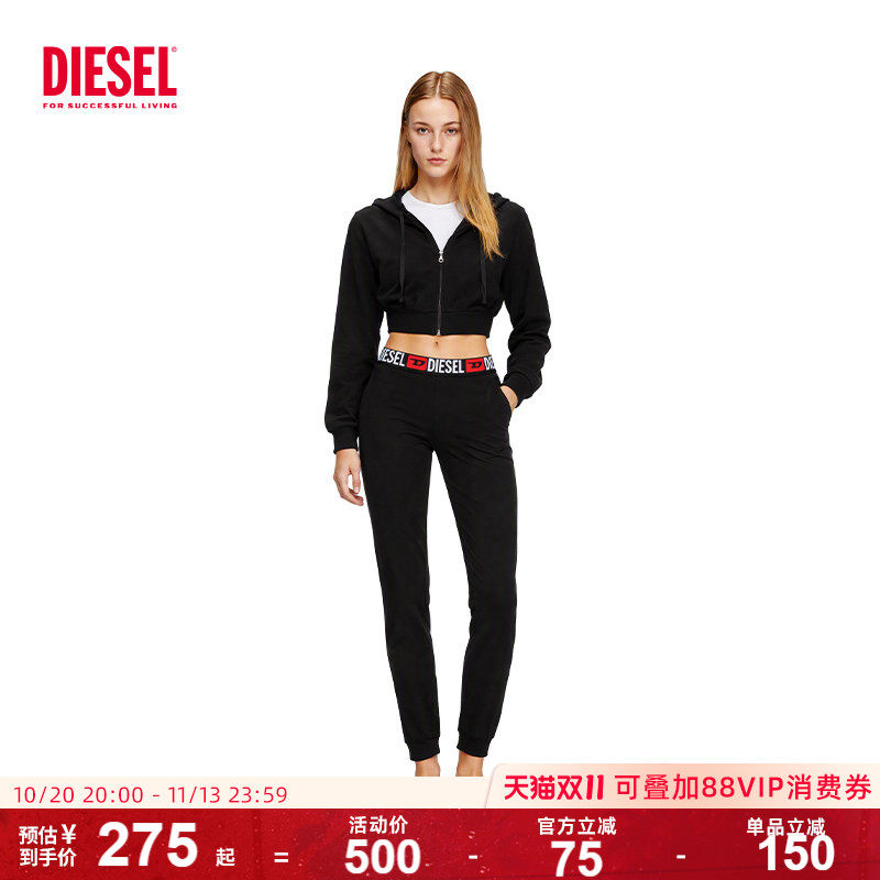 Diesel睡裤女可外穿时尚修身显腿长薄款棉质家居长裤