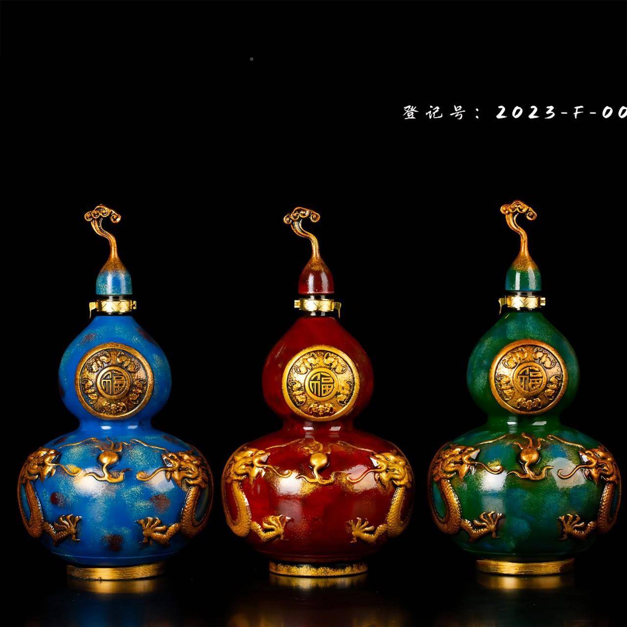 2.5L葫芦陶酒瓶5斤装陶瓷葫芦瓷酒坛0253658750ml福禄摆件陶瓷酒