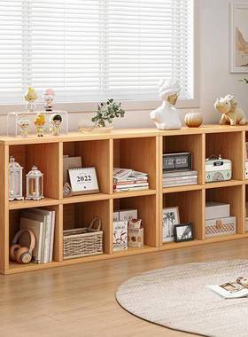 简易实木书架落地物架简约格子置柜书家用客厅储79170物柜柜电视