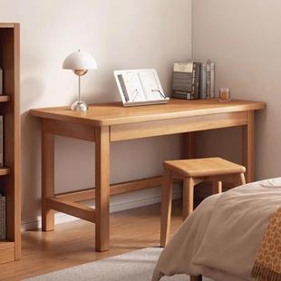 实木书桌电脑桌家用卧QHU室学生学桌房小写字型习长条桌办公书工