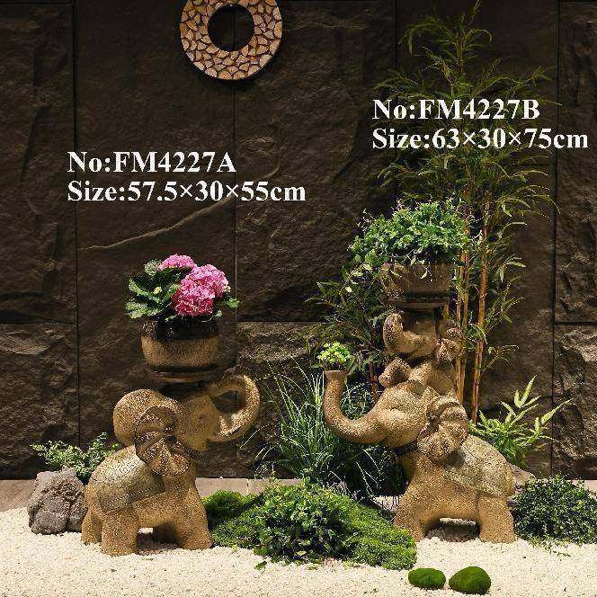 仿真石头仿真真物花器花盆景观摆园艺花SAP盆花器设仿植动物景观