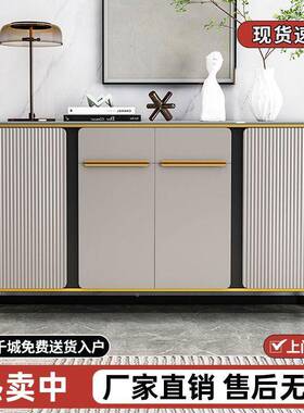 意式新款2025轻餐奢岩玻边柜木颗粒实板简约客现MQF代厅靠墙玄关