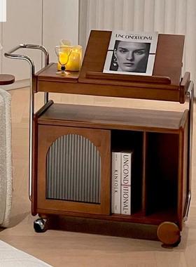 可移动复古木边26420边几实柜茶水中古柜电视沙发小推车客厅茶几