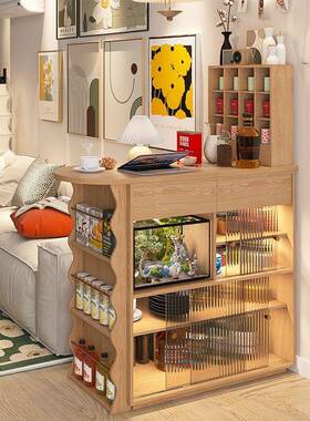 全实吧台柜餐边柜一体式日可收木台缩伸缩餐桌窄岛家用OIA客厅隔