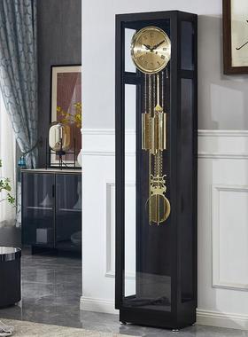 ?新中现简约NBQ别墅落地赫代姆勒欧式复古大摆钟座钟钟客厅机式械