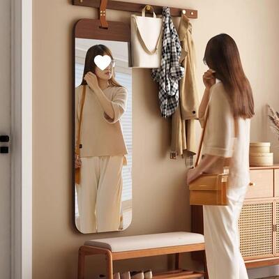 壁挂穿衣一镜玄关贴墙身镜挂子女MZG生卧全室化妆镜门后衣架试衣