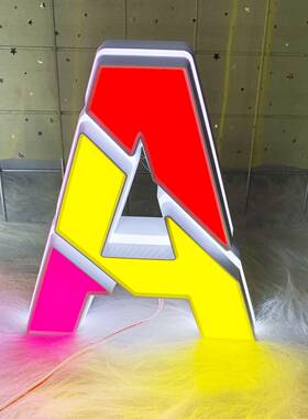 D户外门头广告牌亚克力字LE不锈钢头门灯招牌户外霓虹立体发OQB光