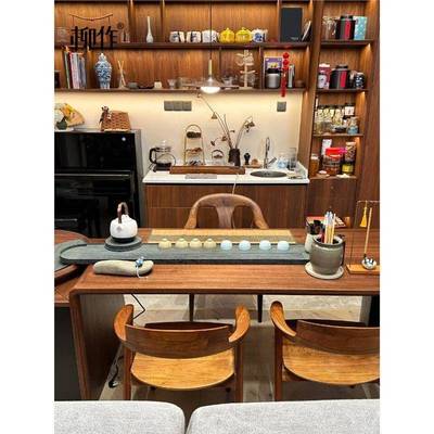 柳实作端新中式茶桌椅AUD组合简约商务高文雅用木阳台茶几茶室茶